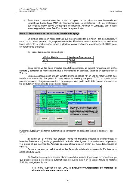 Documento para la correcta configuración del IES 2000 - Área de ...