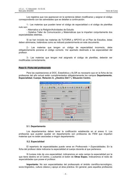 Documento para la correcta configuración del IES 2000 - Área de ...