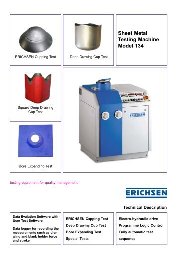 Sheet Metal Testing Machine Model 134 - Erichsen