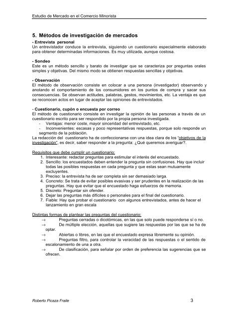 estudio de mercado en el comercio minorista - Portal do ...