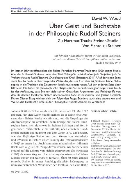 Über Geist und Buchstabe in der Philosophie Rudolf ... - Die Drei