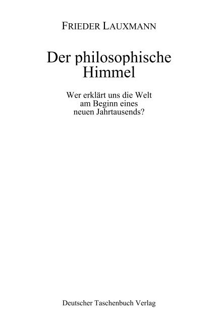 Frieder Lauxmann Der Philosophische Himmel