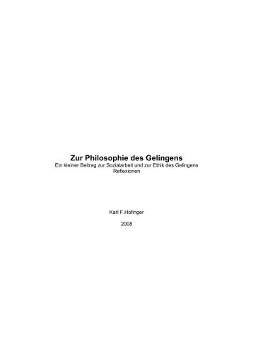 Zur Philosophie des Gelingens - Forum-Sozialraum