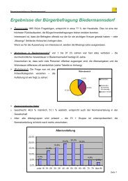 Ergebnisse der Bürgerbefragung - Biedermannsdorf