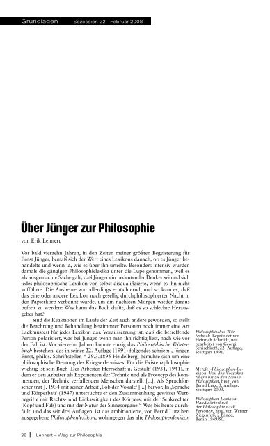 Heft 22, Februar 2008, Themenheft: Ernst Jünger - Sezession im Netz