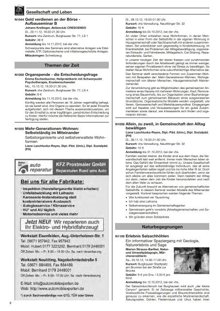 Programm Herbst 2012 komplett - Volkshochschule Alt-/Neuötting