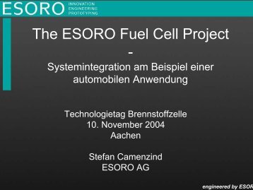 The ESORO Fuel Cell Project -