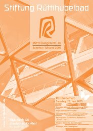 Mitteilungen Nr. 70 Sommer/Johanni 2005 - Stiftung Rüttihubelbad