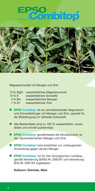 Ertragsgarantie durch Blattdüngung - K+S KALI GmbH