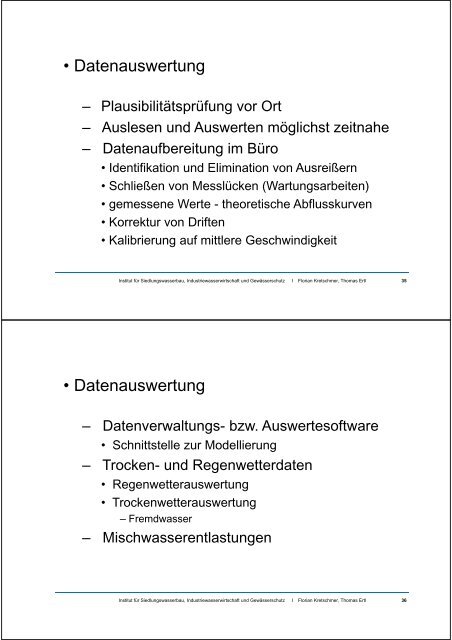 messtechnik kanal (ertl/kretschmer) - H81 Department Wasser ...