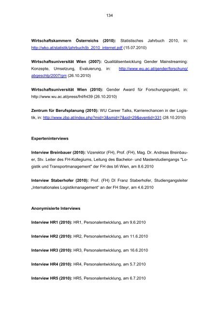 Frauen in der Logistik - Wirtschaftsuniversität Wien