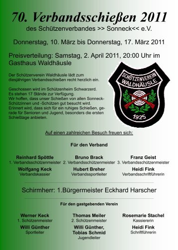 70. Verbandsschießen 2011 - Schützenverein Alttrauchburg