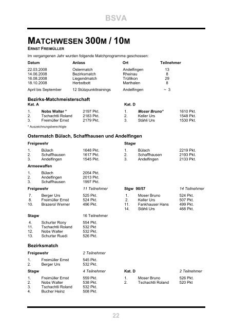 Jahresbericht Schützenmeister 300 m - Bezirksschützenverband ...