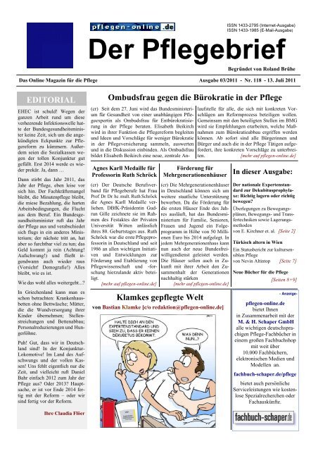 Der Pflegebrief - Ausgabe 03/2011 (Nr. 118) - Pflegen-online.de