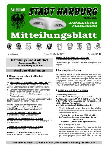 Mitteilungs- und Amtsblatt Amtliche Mitteilungen - Harburg