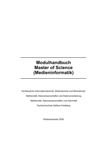 Modulhandbuch Master of Science (Medieninformatik) - Technische ...