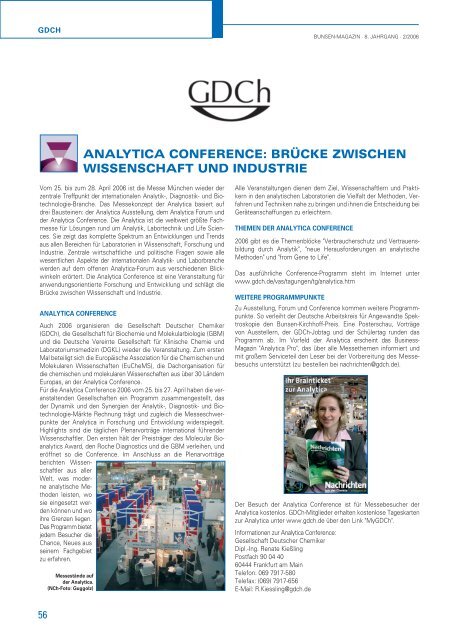 magazin bunsen - Deutsche Bunsengesellschaft für Physikalische ...