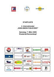 STARTLISTE 4. Internationaler „KIDS-SNOW-FUN ... - SC Klostertal