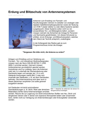 Erdung und Blitzschutz von Antennensystemen
