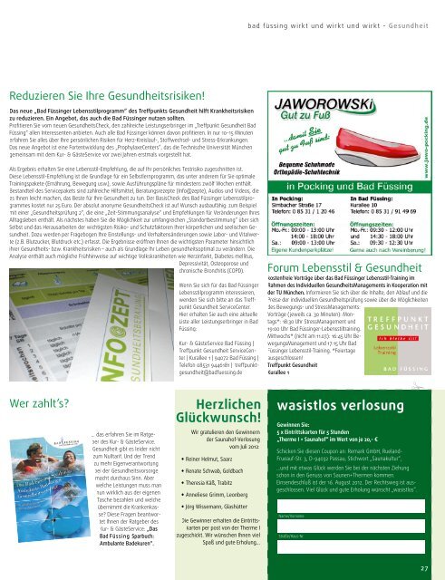 wasistlos badfüssing-magazin - Ausgabe August 2012