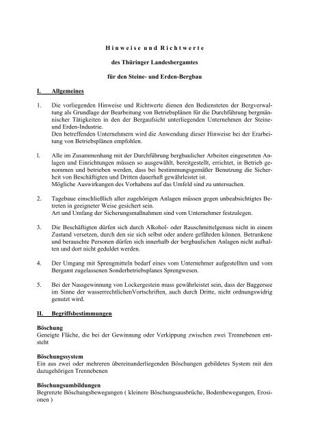 (TLBA) für - Thüringer Landesbergamt