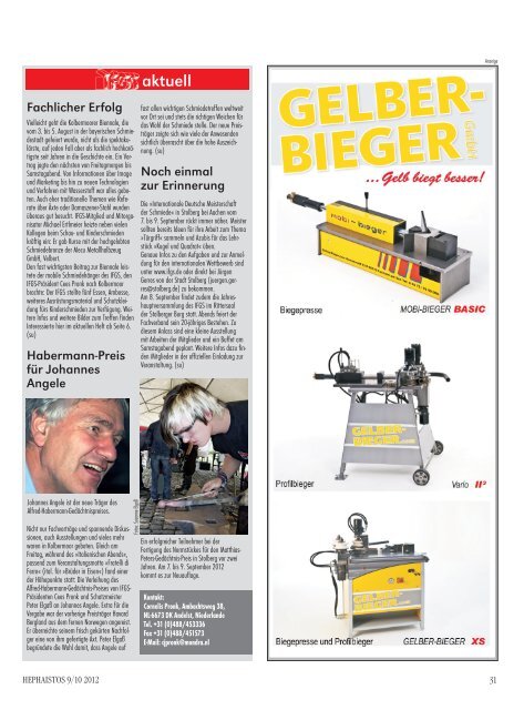 Artikel in der Schmiedezeitung Hephaistos (Seite 1) - STB-Control