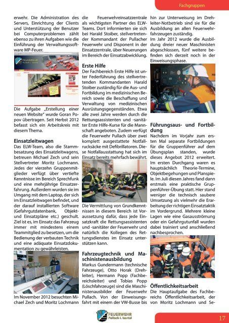 Jahresbericht 2012 - Freiwillige Feuerwehr Pullach