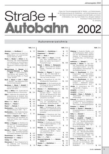 Jahresregister STA 2002 - Straße und Autobahn