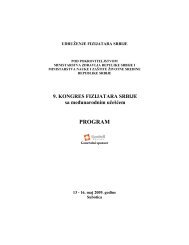 Program kongresa - Udruženje Fizijatara Srbije