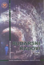 Rudarski radovi br 4 2011 - Institut za rudarstvo i metalurgiju Bor