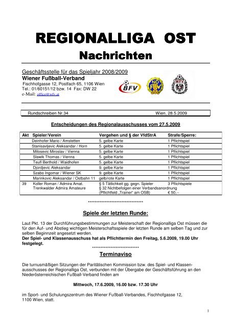 Regionalliga Ost Regionalliga Ost Wiener Fussball Verband