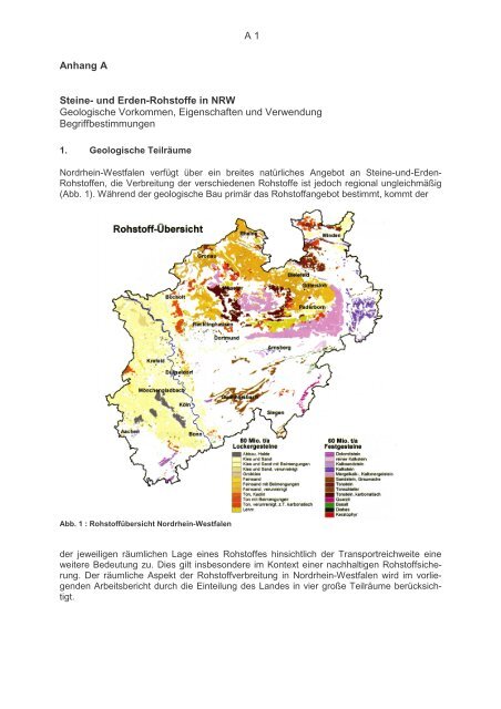 A 1 Anhang A Steine- und Erden-Rohstoffe in NRW Geologische ...