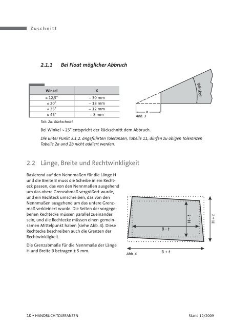 HANDBUCH TOLERANZEN - glassolutions