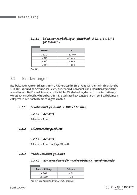 HANDBUCH TOLERANZEN - glassolutions