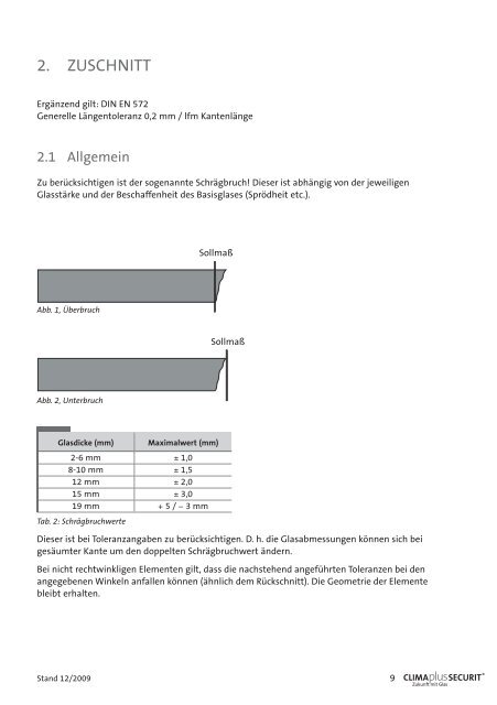 HANDBUCH TOLERANZEN - glassolutions