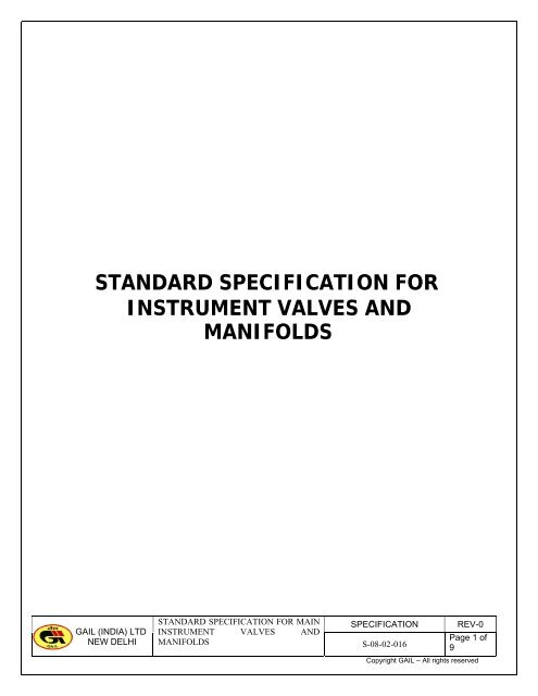 standard specification for erection tender - GAIL