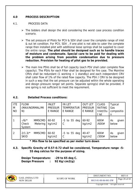 standard specification for erection tender - GAIL