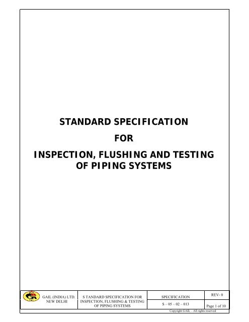 standard specification for erection tender - GAIL