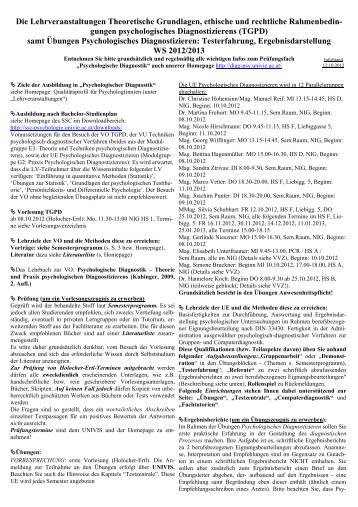 Infoblatt ausWS2012 Bachelorstudiengang - Psychologische ...