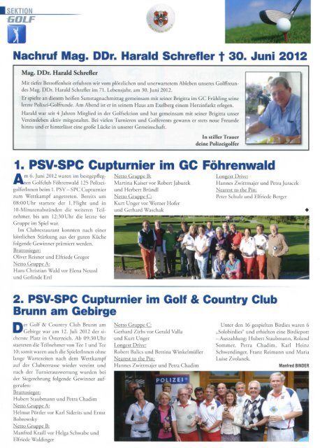 1. PSV-SPC Cupturnier im GC Föhrenwald - Polizei Golf