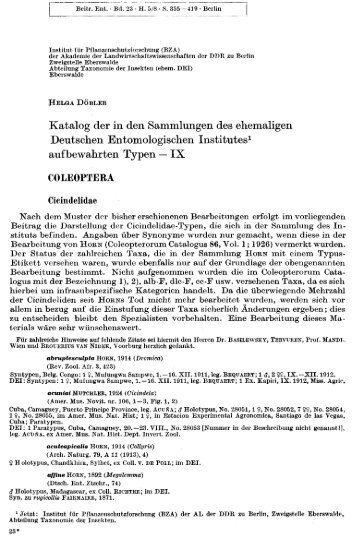 Döbler, H. 1973: Katalog der in den Sammlungen - Senckenberg ...