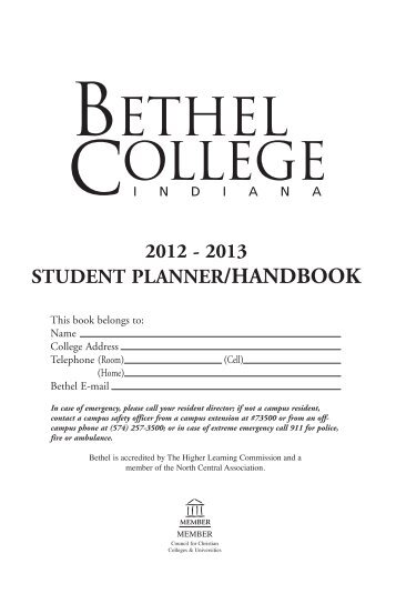 student handbook - Bethel College