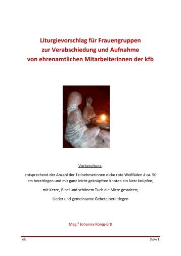 Liturgievorschlag für Frauengruppen zur Verabschiedung und ...