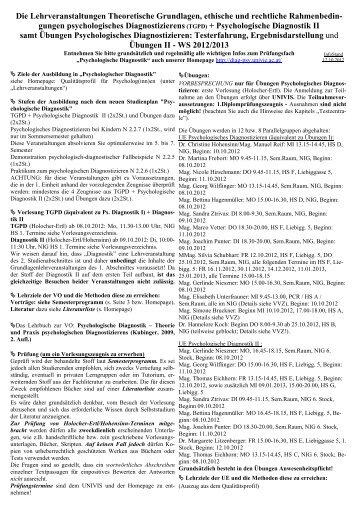 Infoblatt ausWS2012 Diplomstudiengang - Psychologische ...
