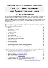 checkliste hausnummern- und postleitzahländerung - Ardagger