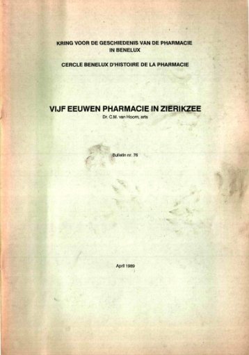 vijf eeuwen pharmacie in zierikzee - Kringgeschiedenis