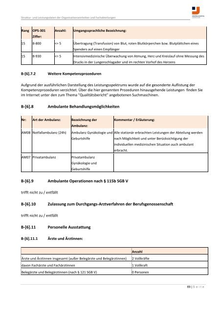 Strukturierter Qualitätsbericht Berichtsjahr 2010 - KTQ