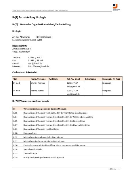 Strukturierter Qualitätsbericht Berichtsjahr 2010 - KTQ