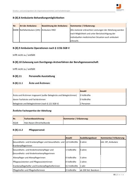 Strukturierter Qualitätsbericht Berichtsjahr 2010 - KTQ