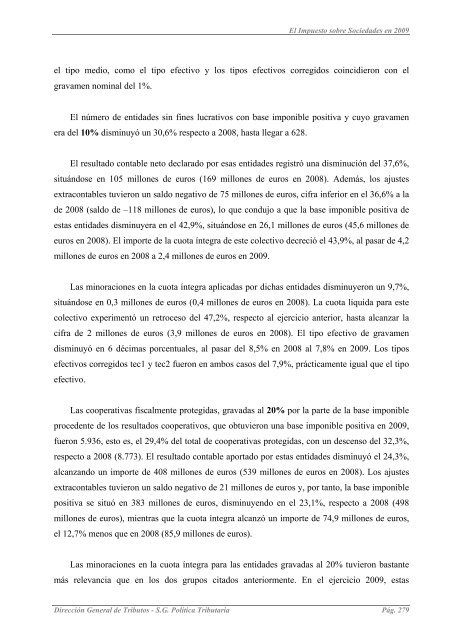 EL IMPUESTO SOBRE SOCIEDADES EN 2009